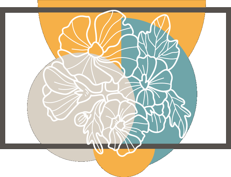 Tappeto vinile fiori rettangolo minimalista carino - TenStickers
