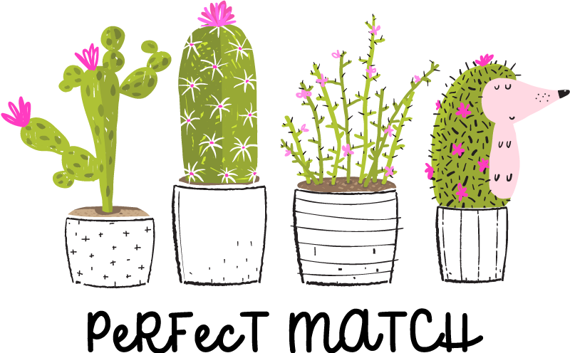 Tappeto vinile fiori abbinamento perfetto cactus - TenStickers