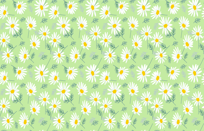 Tappeto vinile fiori motivo con margherite primaverili - TenStickers