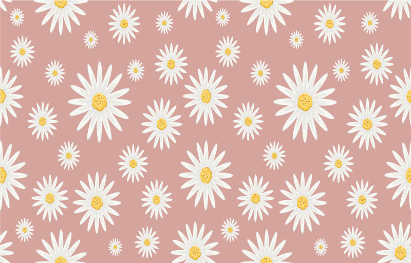 Tappeto vinile fiori motivo margherite rosa carine - TenStickers