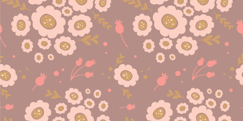 Tappeto vinile fiori motivo artistico pop pastello - TenStickers