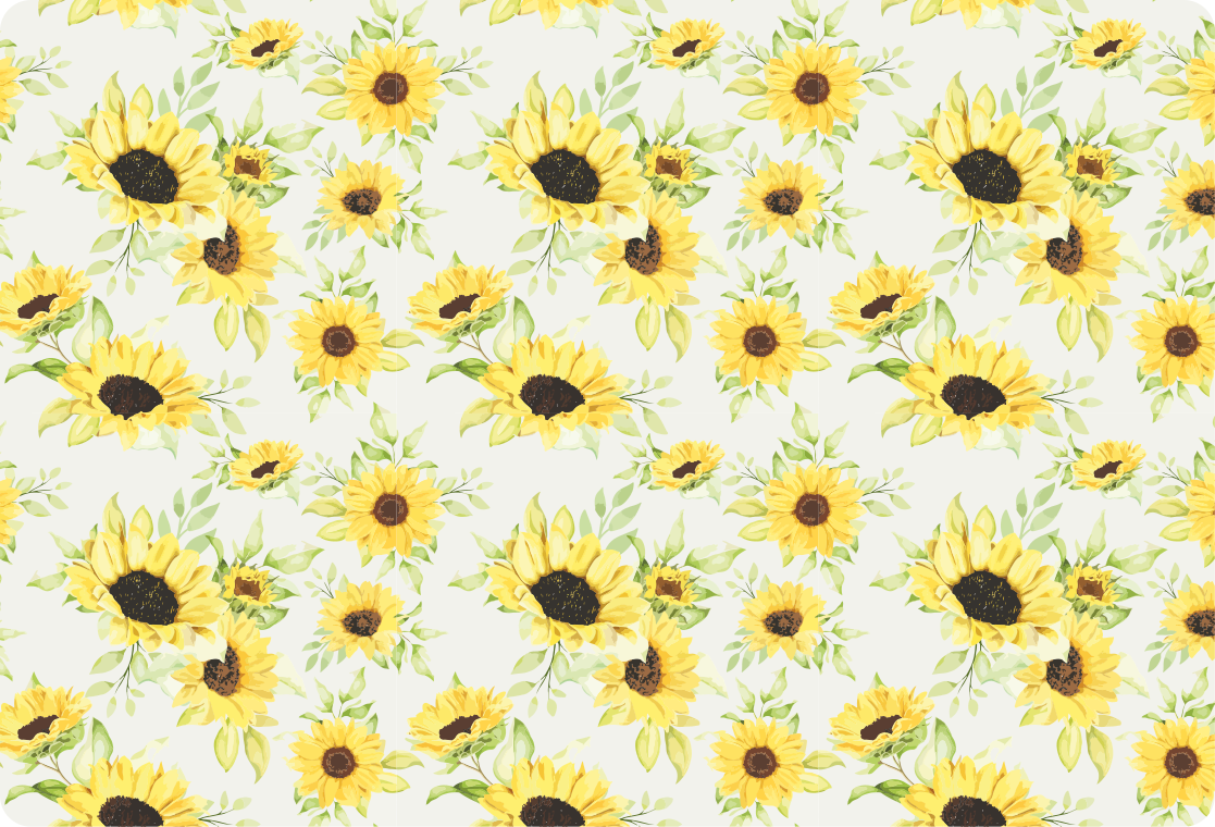 Tappeto vinile fiori motivo girasole acquerello - TenStickers