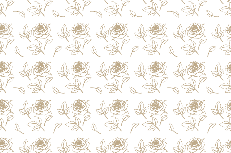 Tappeto vinile fiori motivo rose su sfondo beige - TenStickers