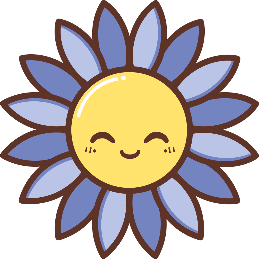 Tappeto vinile fiori silhouette fiore viola felice - TenStickers