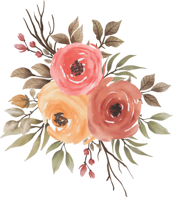 Tappeto vinile fiori disegno di rose essiccate - TenStickers