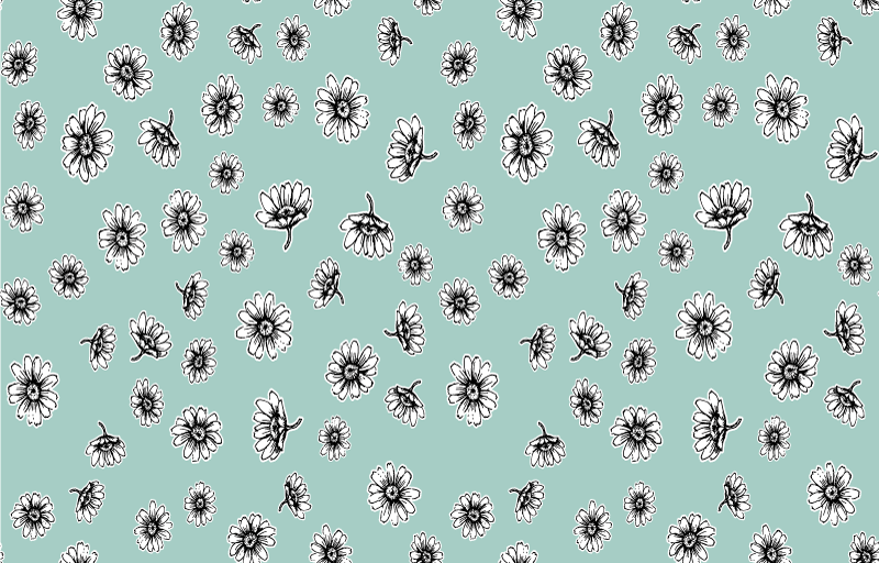 Tappeto vinile fiori motivo carino con camomilla bianca - TenStickers