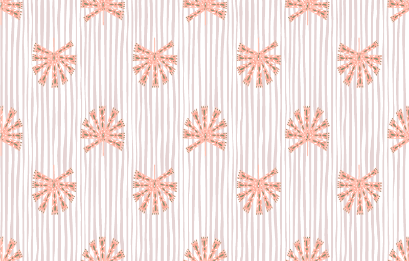 Tappeto vinile fiori geometrico ornamentale rosa pastello - TenStickers