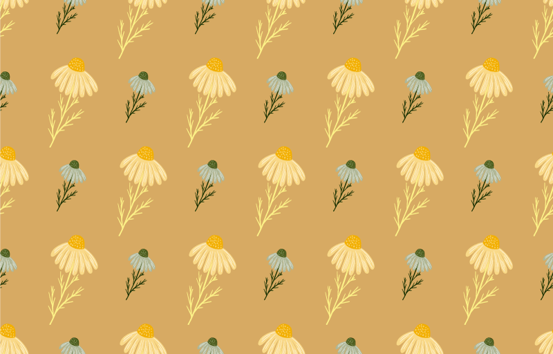 Tappeto vinile fiori motivo fiori di camomilla - TenStickers