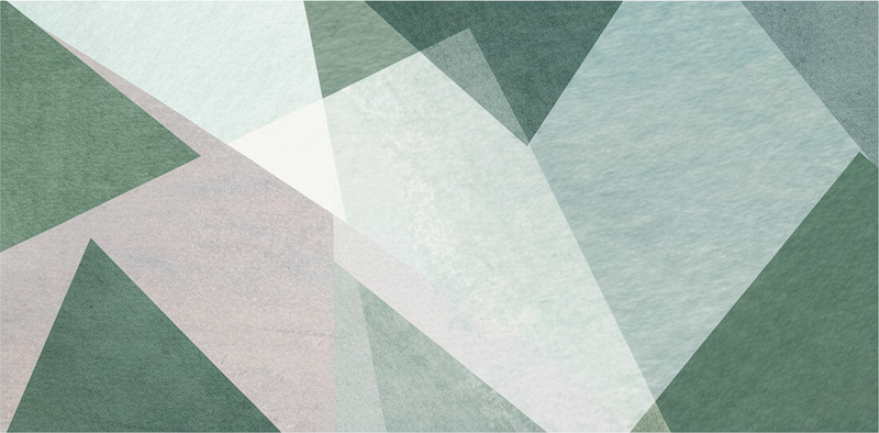 Tappeto vinile geometrico sovrapposizioni verde salvia - TenStickers