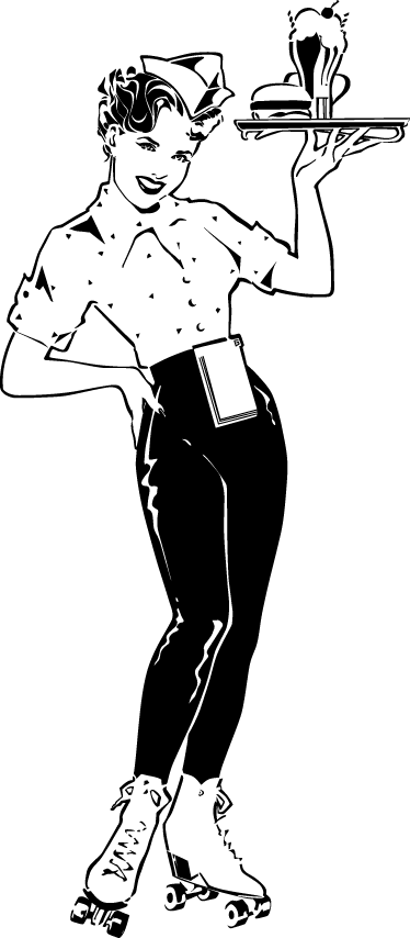 Tappeto pvc cucina cameriera vintage - TenStickers