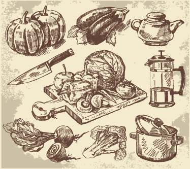 Tappeto pvc cucina illustrazione vintage - TenStickers