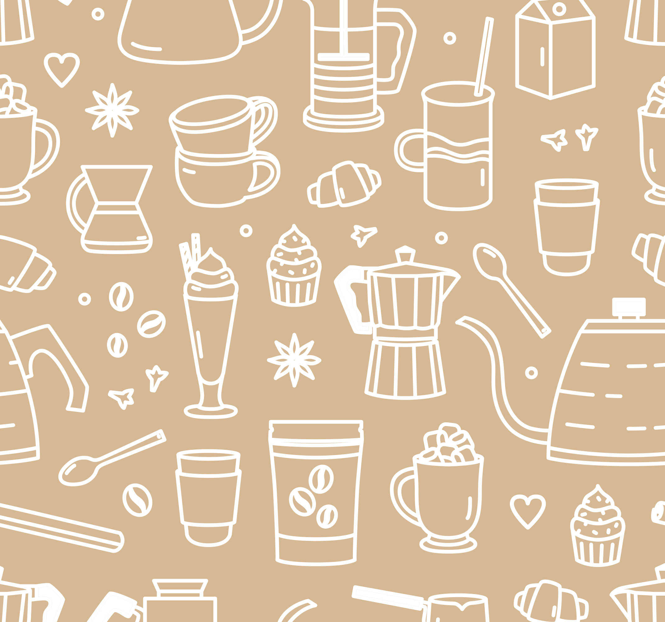 Tappeto pvc cucina motivo tazze e bicchieri - TenStickers