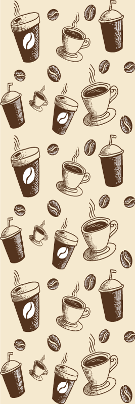 Tappeto pvc cucina con motivo chic tazze caffè - TenStickers