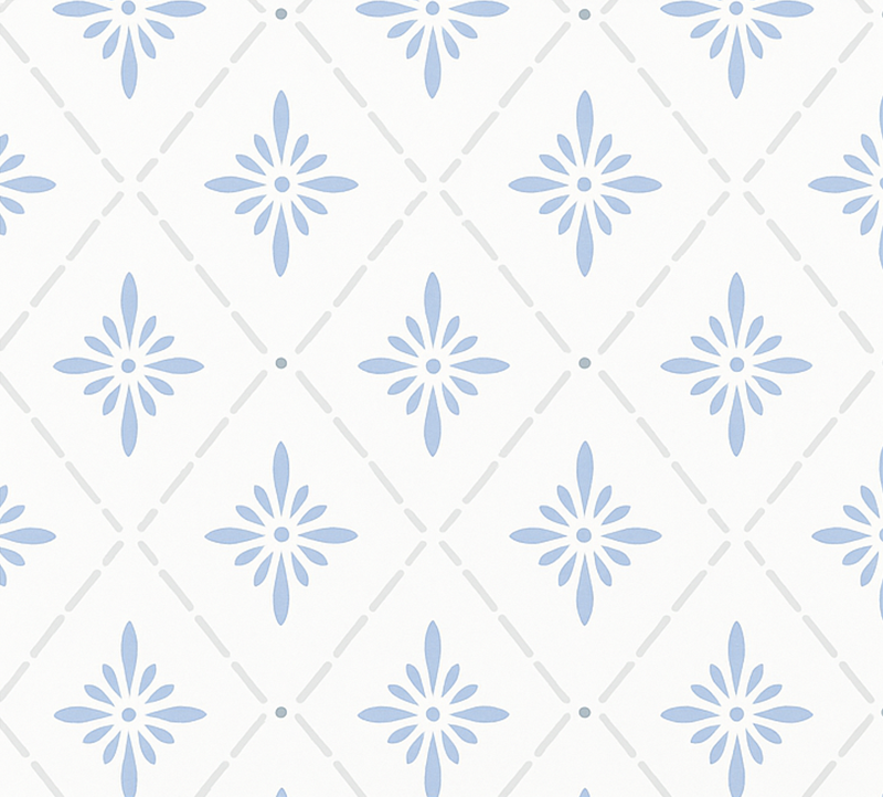 Tappeto pvc cucina piastrelle rombo blu - TenStickers