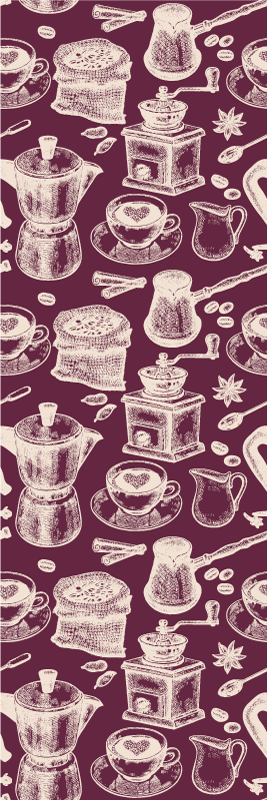 Tappeto pvc cucina design a motivo caffè - TenStickers