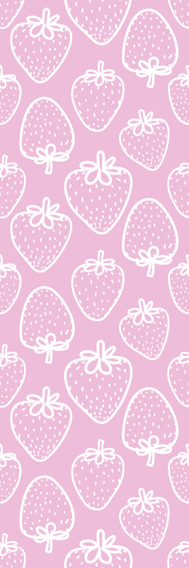 Tappeto pvc cucina motivo regalo fragole rosa seamless - TenStickers