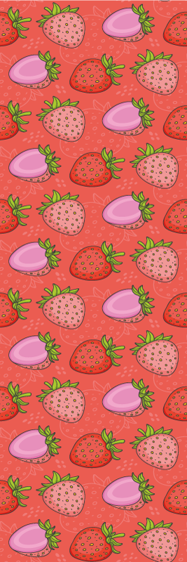 Tappeto pvc cucina fragole rosse e rosa senza giunture - TenStickers