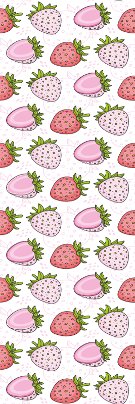 Tappeto pvc cucina fragole rosa e rosse senza giunture - TenStickers