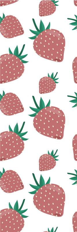 Tappeto pvc cucina motivo fragole colorate scritte a mano - TenStickers