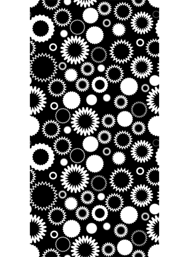 Tappeto vinile bagno girasoli bianchi e neri - TenStickers