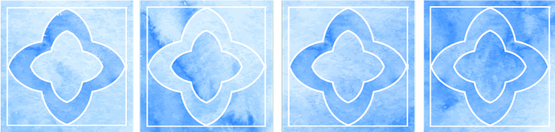 Tappeto vinile bagno mosaico sfumature di blu - TenStickers