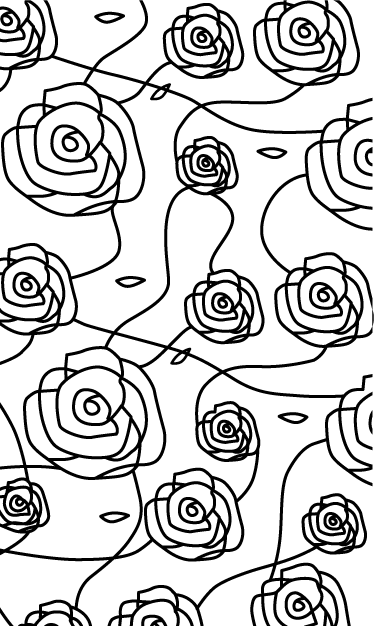 Tappeto vinile bagno rose minimaliste - TenStickers