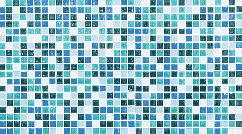 Tappeto vinile bagno mosaico piastrelle blu - TenStickers