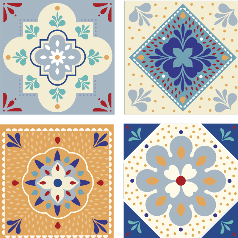 Tappeto vinile bagno palette colorata - TenStickers