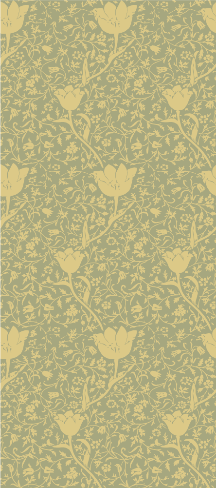 Tappeto vinile fiori motivo floreale oro e verde - TenStickers