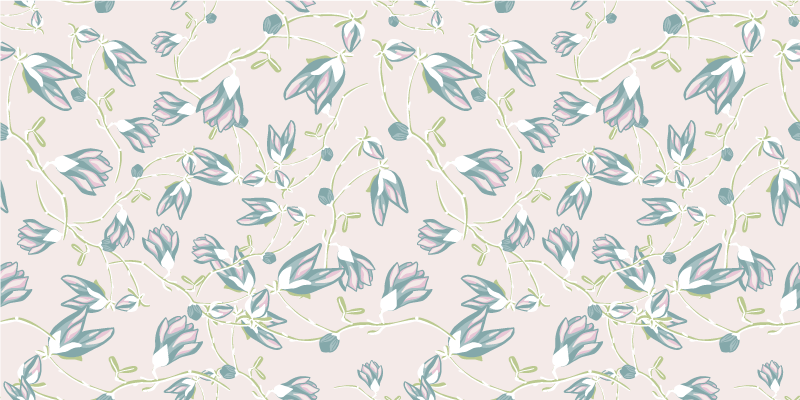 Tappeto vinile fiori motivo foglie e fiori - TenStickers