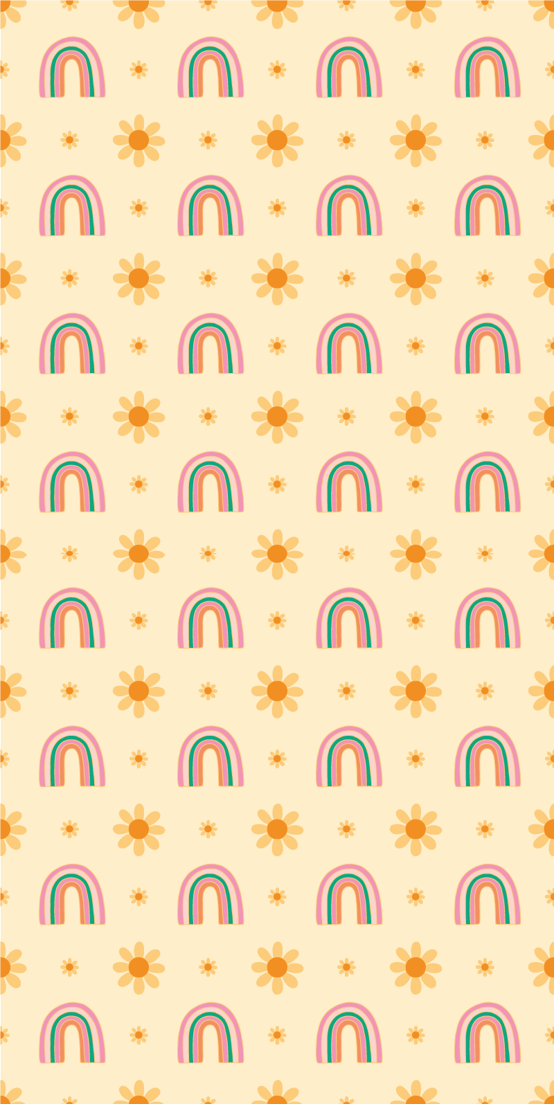 Tappeto vinile fiori fiori e arcobaleni - TenStickers