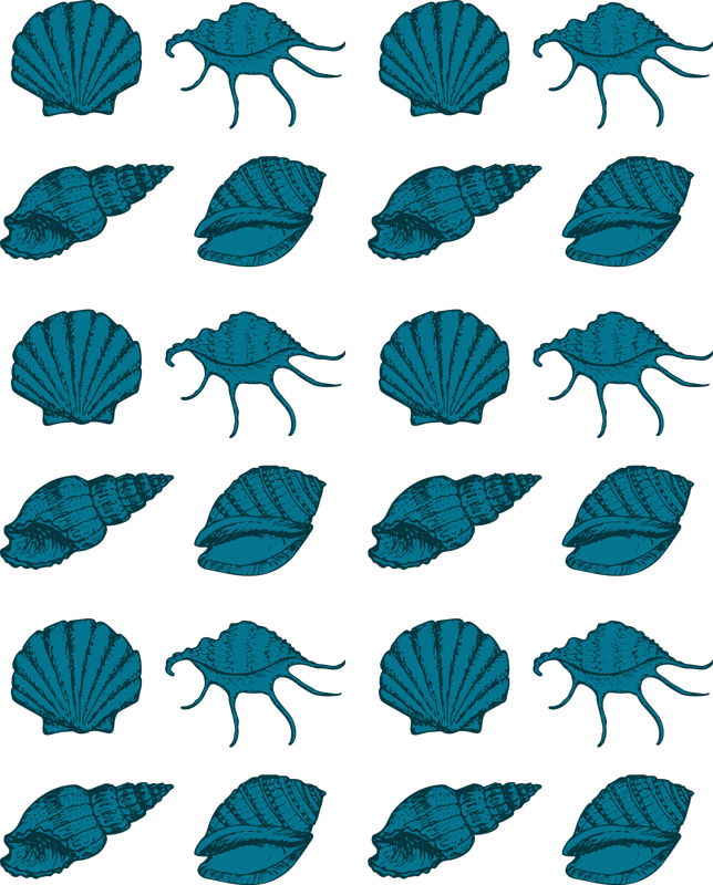 Tappeto vinile fiori motivi a conchiglia decorativi - TenStickers