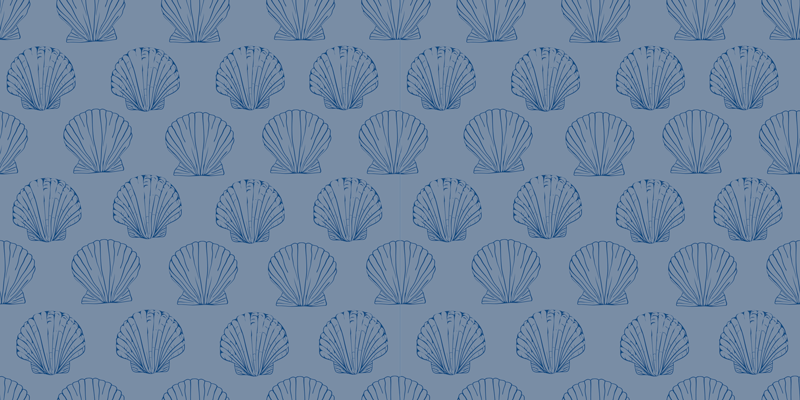 Tappeto vinile fiori motivo conchiglie - TenStickers
