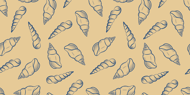 Tappeto vinile fiori composizione a motivo conchiglia - TenStickers