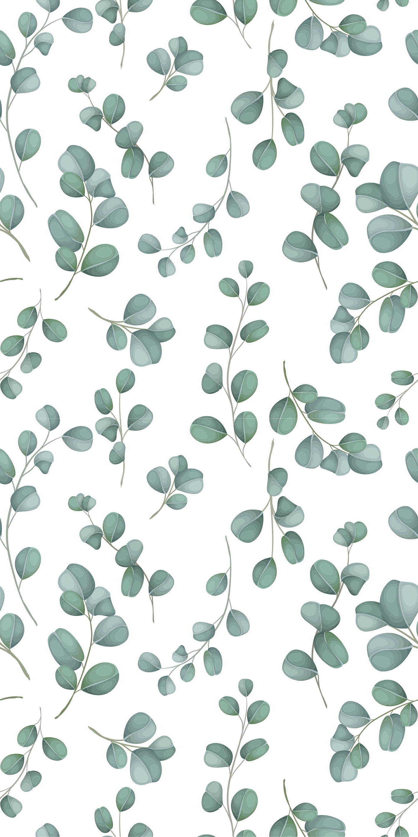 Tappeto vinile fiori design eucalipto verde - TenStickers