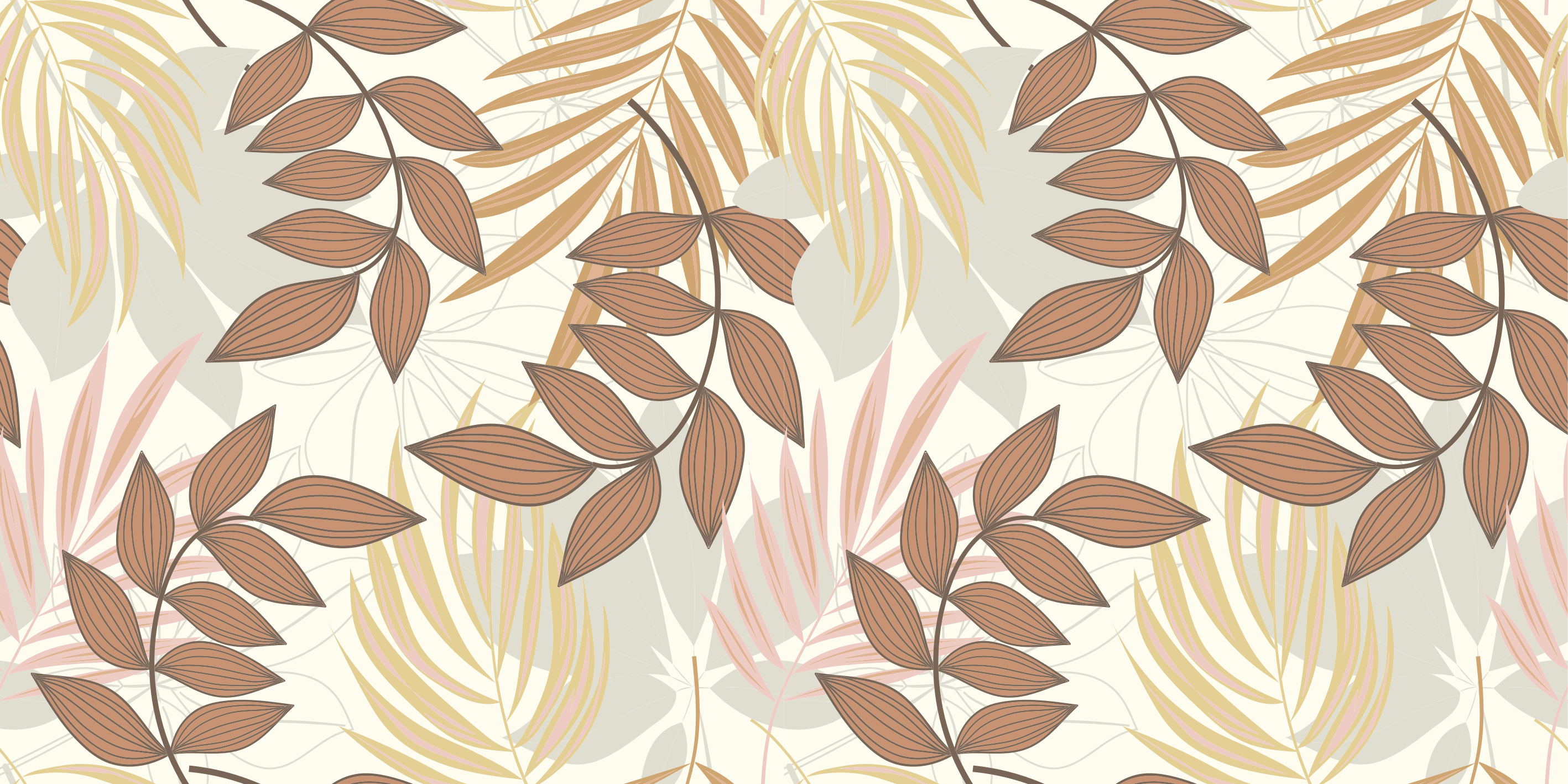 Tappeto vinile fiori ispirazione foglie eleganti - TenStickers