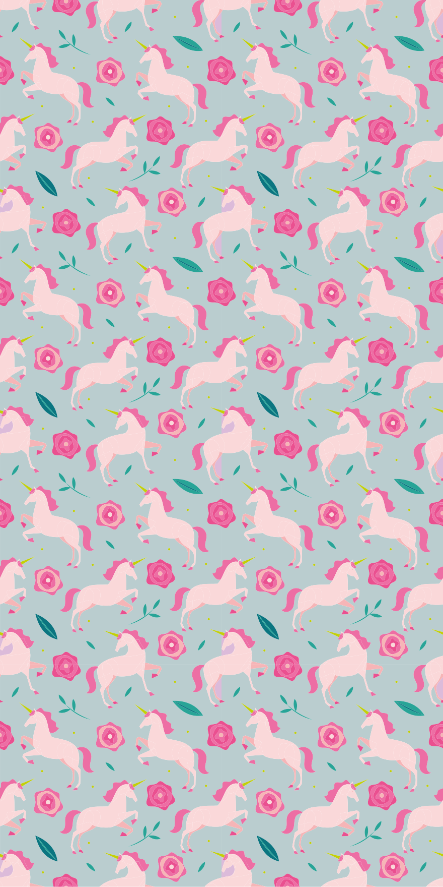 Tappeto vinile per ragazzi motivo unicorno fiorito - TenStickers