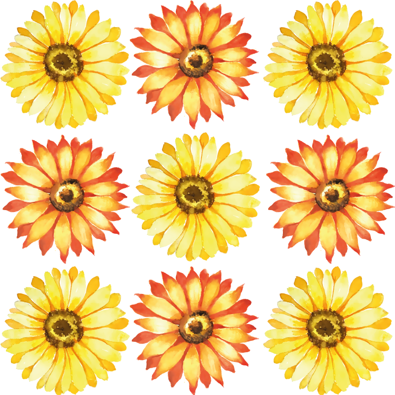 Tappeto vinile camera da letto composizione floreale vivace - TenStickers
