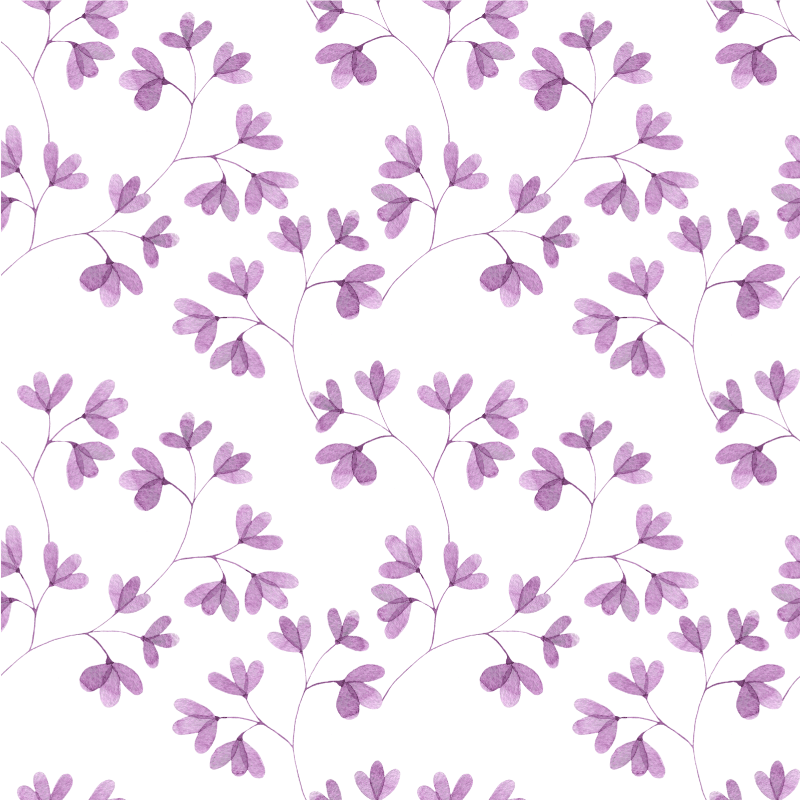 Tappeto vinile camera da letto motivo floreale viola - TenStickers