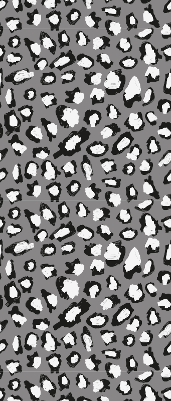 Tappeto vinile stampa animale leopardato grigio e bianco - TenStickers