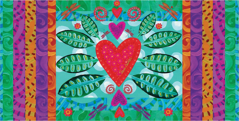 Tappeto in vinile soggiorno cuore rosso colorato - TenStickers