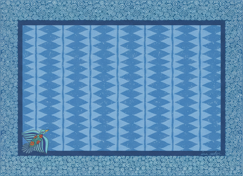 Tappeto in vinile soggiorno motivo uccellino blu - TenStickers