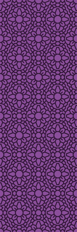 Tappeto vinile geometrico fiori circolari viola - TenStickers
