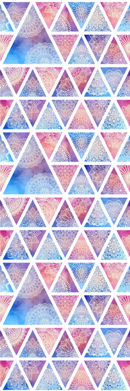 Tappeto vinile geometrico triangoli floreali etnici - TenStickers