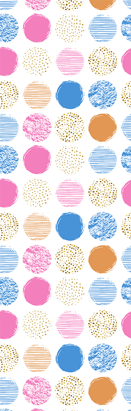 Tappeto vinile geometrico a pois colorati - TenStickers