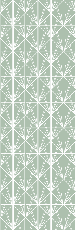 Tappeto vinile geometrico arte moderna verde e bianco - TenStickers