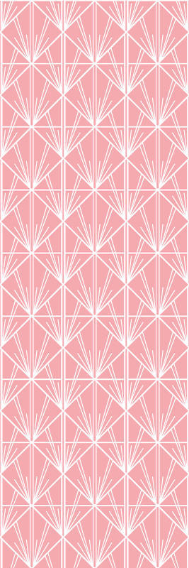 Tappeto vinile geometrico motivo deco rosa e bianco - TenStickers