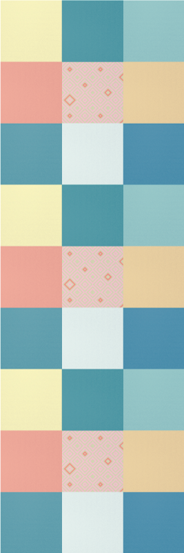Tappeto vinile geometrico motivo retro patchwork colorato - TenStickers