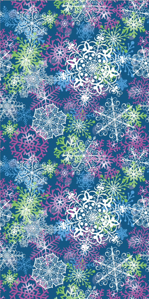 Tappeto vinile natale fiocchi di neve luminosi blu - TenStickers