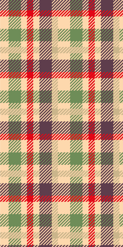 Tappeto vinile natale tartan rosso e verde - TenStickers